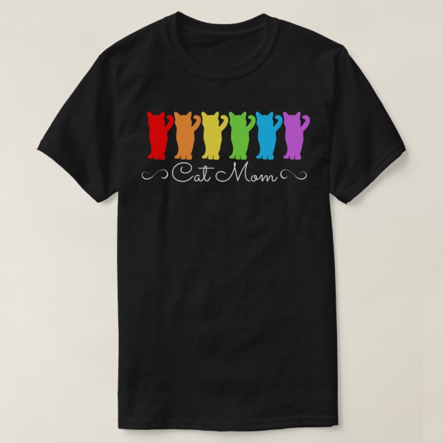 Cat Mum Rainbow T-Shirt (Design Front)