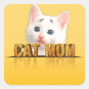 Cat mum shirt cat mum gift cat lady cat love square sticker
