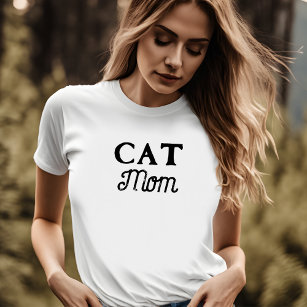 Cat Mum   Simple Cute Retro Script Pet Owner T-Shirt