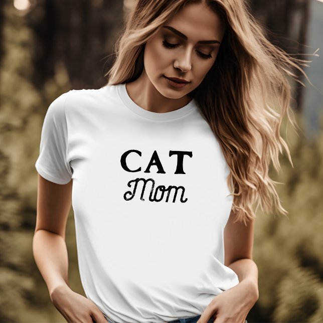 Cat Mum | Simple Cute Retro Script Pet Owner T-Shirt (Creator Uploaded)