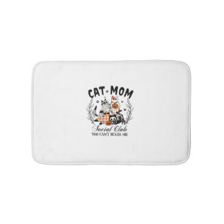 Cat Mum Social Club Ghost Cat Halloween Gothic Bla Bath Mat