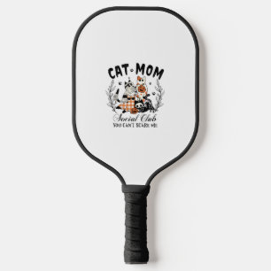 Cat Mum Social Club Ghost Cat Halloween Gothic Bla Pickleball Paddle