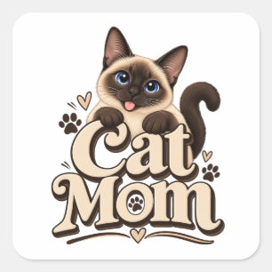 Cat Mum Sticker Funny Gift Cat Lovers