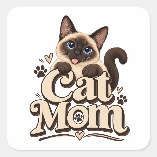 Cat Mum Sticker | Funny Gift | Cat Lovers (Front)