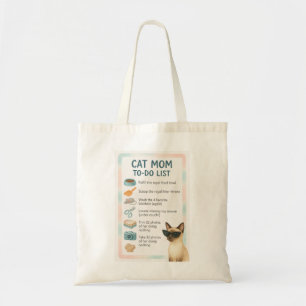 Cat Mum to do list funny saying for cat lovers Tote Bag