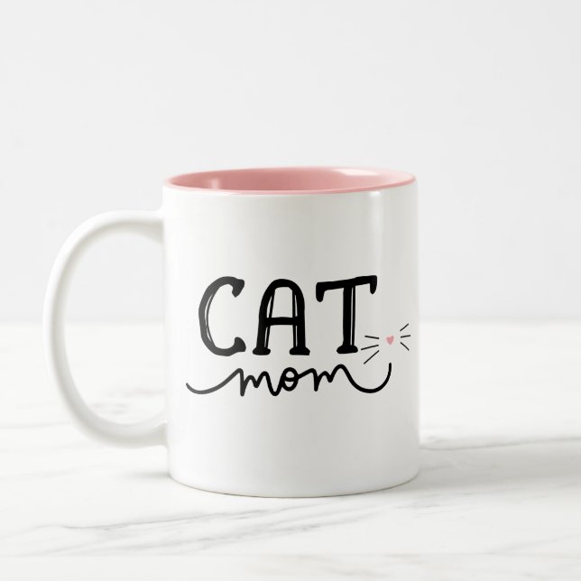 Cat Mum Two-Tone Coffee Mug (Left)