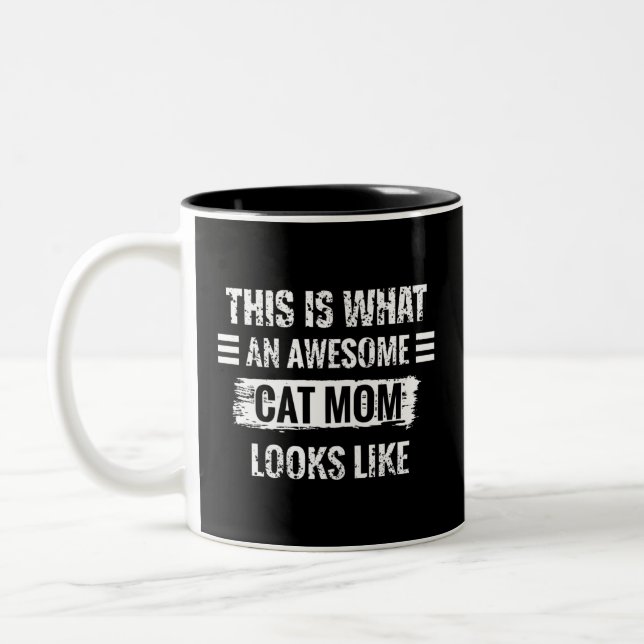 Cat Mum Two-Tone Coffee Mug (Left)