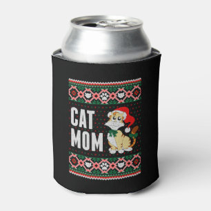 Cat Mum Ugly Christmas Sweater Can Cooler