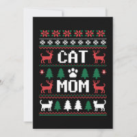 Cat Mum Ugly Christmas Sweater Paw Reindeer Xmas