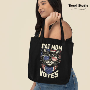 Cat Mum Votes Cute Election American Flag Tote Bag