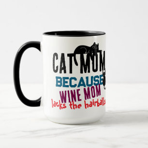 Cat Mum vs Wine Mum Funny Cat Lover Quote Mug
