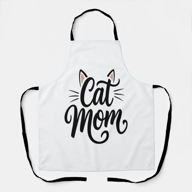 Cat Mum Whiskers and Ears Apron (Front)