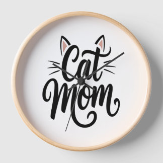 Cat Mum Whiskers and Ears Clock