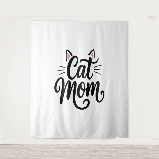 Cat Mum Whiskers and Ears Tapestry (Front)