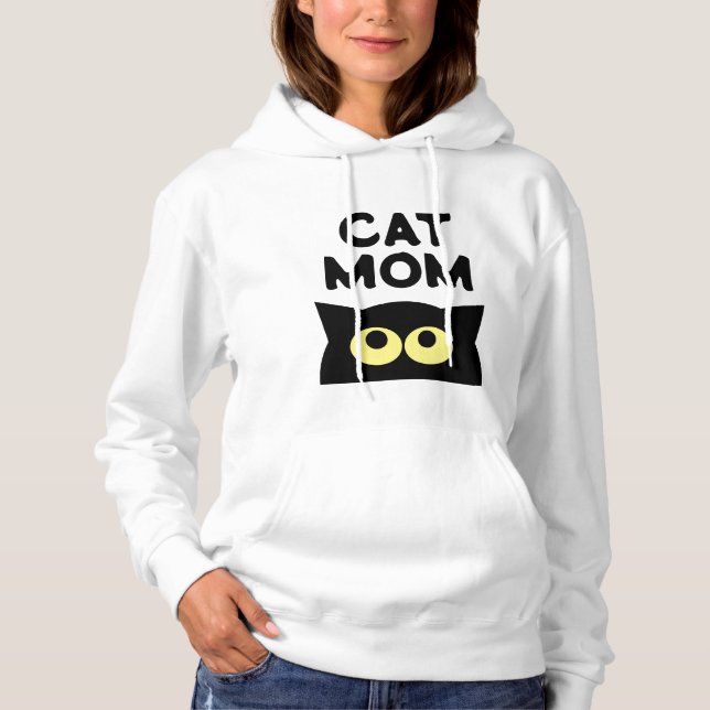 Cat Mum white hoodie for cat lover (Front)