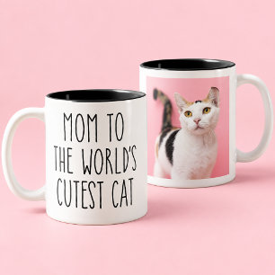 Cat Mum World's Cutest Cat Photo Custom Two-Tone Coffee Mug
