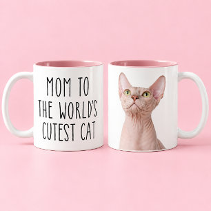 Cat Mum World's Cutest Cat Photo  Two-Tone Coffee Mug