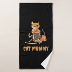 Cat Mummy Funny Halloween Cat Mum Women Bath Towel
