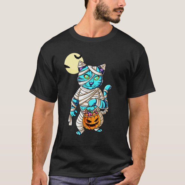 Cat Mummy Halloween T-Shirt (Front)