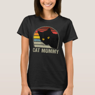 Cat Mummy Vintage 80s Style Cat Retro For Women Ca T-Shirt