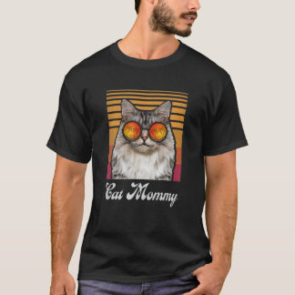 Cat Mummy Vintage Style Cat Lover Funny Mothers Da T-Shirt