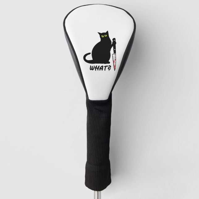 cat murder bloody knife golf head cover (Front)