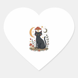 Cat Mushroom Hat Cottagecore Kitten Kitty Women Gi Heart Sticker