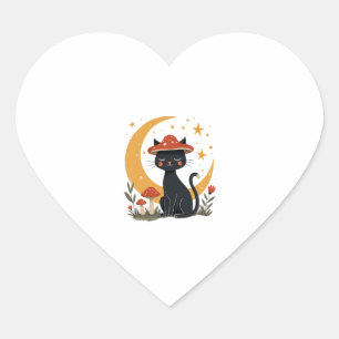 Cat Mushroom Hat Cottagecore Kitten Kitty Women Gi Heart Sticker