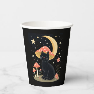 Cat Mushroom Hat Cottagecore Kitten Kitty Women Gi Paper Cups