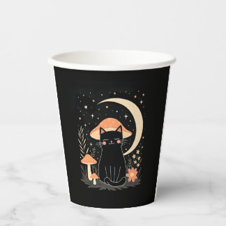 Cat Mushroom Hat Cottagecore Kitten Kitty Women Gi Paper Cups