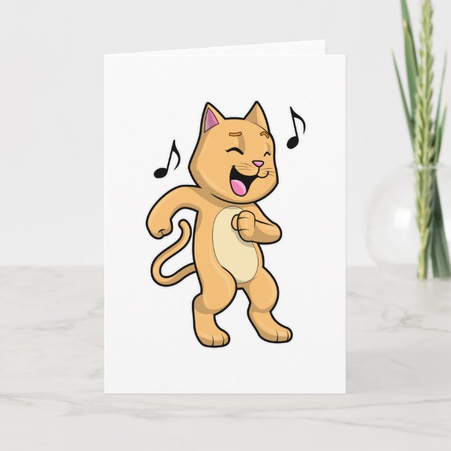 Cat Music Dance Card (Front)