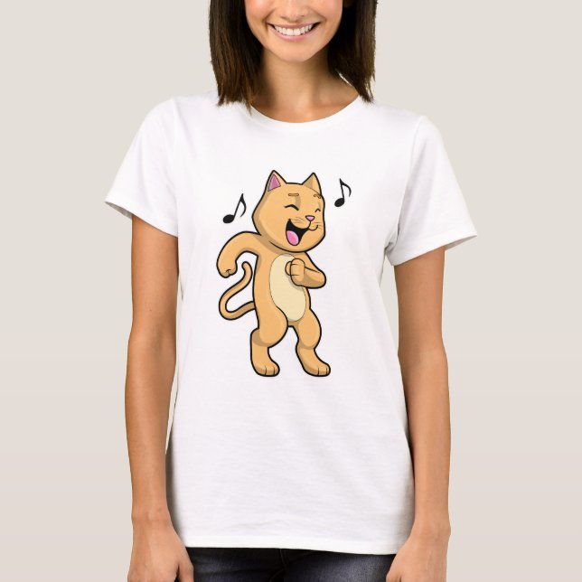 Cat Music Dance T-Shirt (Front)