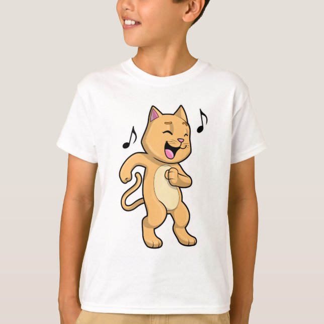 Cat Music Dance T-Shirt (Front)