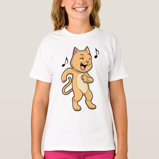Cat Music Dance T-Shirt (Front)