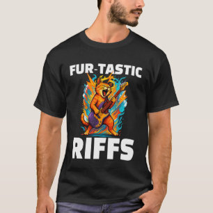 Cat Music Guitar Riff Rock Fur Tastic Riffs Funny T-Shirt