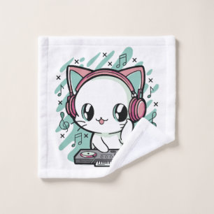 cat music wash cloth