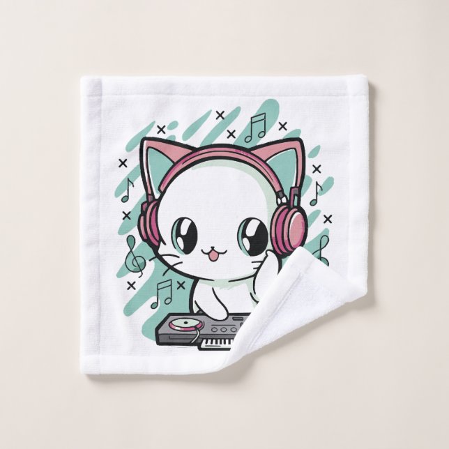 cat music wash cloth (Wash Cloth)