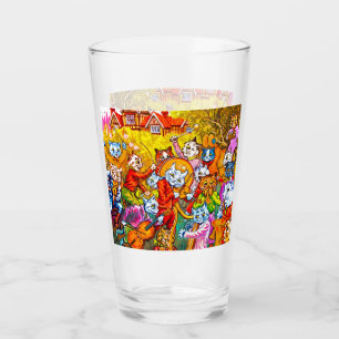 Cat Musical Band Glass