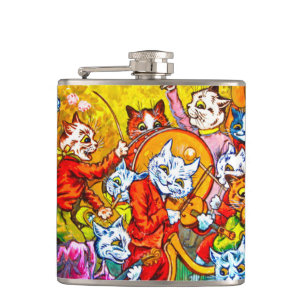 Cat Musical Band Hip Flask