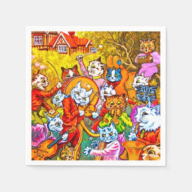 Cat Musical Band Napkin (Front)