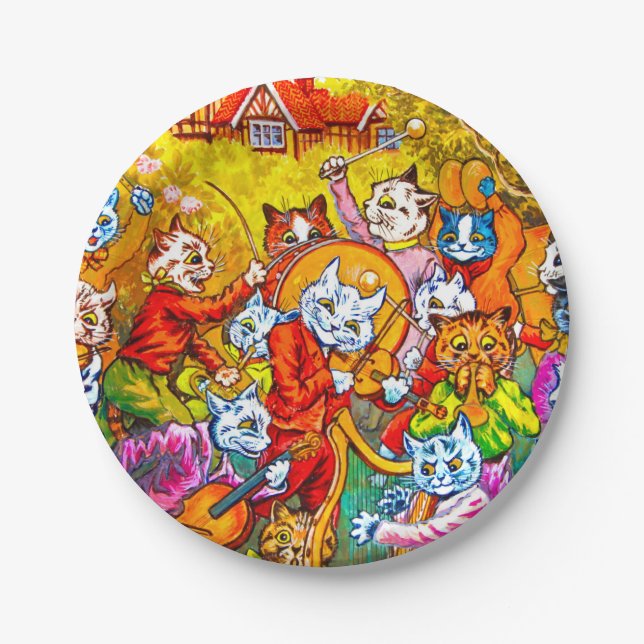 Cat Musical Band Paper Plate (Front)
