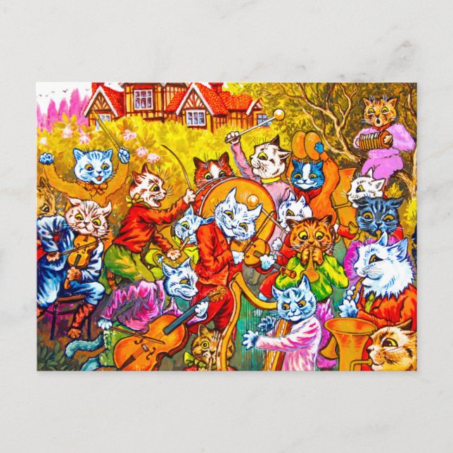 Cat Musical Band Postcard (Front)