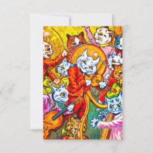 Cat Musical Band RSVP Card