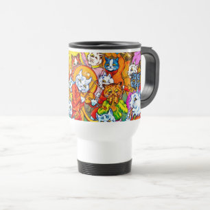 Cat Musical Band Travel Mug
