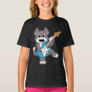 Cat Musician Guitar Music T-Shirt