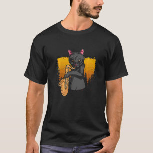Cat Musician Musical Instrument Music Saxophone T-Shirt