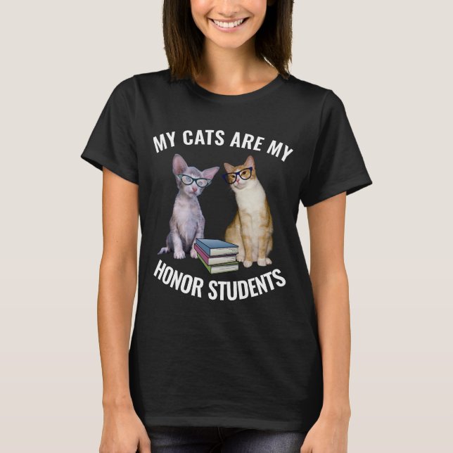 CAT - MY CATS ARE MY HONOR STUDENTS T-SHIRTS (Front)