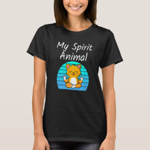 Cat My Spirit Animal Relaxing Mediation Yoga Kitte T-Shirt