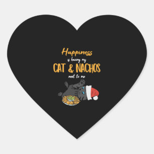 Cat Nachos Mexican Christmas Gift Heart Sticker