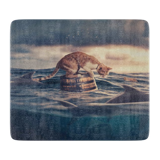 Cat Nap Dream or Nightmare Cutting Board (Front)